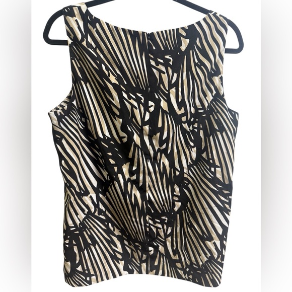 Black, Tan and White Butterfly Wing Patterned Sleeveless Top, Dana Bachman - Picture 2 of 5